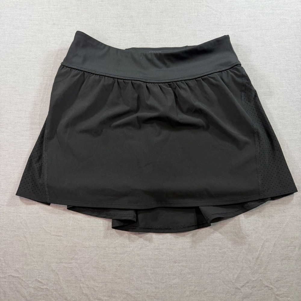Spanx Get Moving Skort Womens Medium Black Excellent Perforated Athletic Pocket